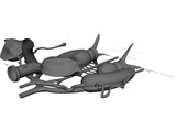Frog Male Anatomy 3D Model preview