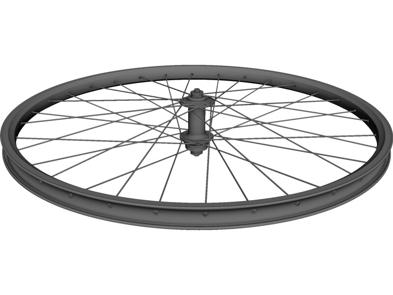 Front Bicycle Wheel Mavic Rim Shimano Hub 3D Model