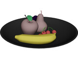 Fruits On Plate 3D Model preview