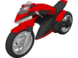 Futuristic Motorcycle 3D Model preview