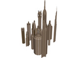 Futuristic Skyscraper Collection 3D Model preview