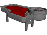 Gambling Roulette Table 3D Model preview
