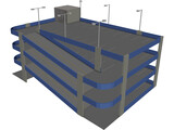 Garage Parking Four Level 3D Model preview