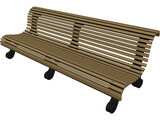 Garden Bench 3D Model preview