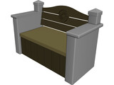 Garden Bench 3D Model preview