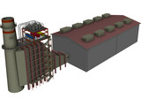 Gas Power Plant 3D Model preview