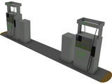 Gas Station Island 3D Model preview