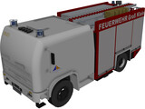 German Firefighter Truck 3D Model preview