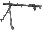 German Machinegun MG34 WWII 3D Model preview