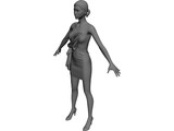 Girl Suits a Towel 3D Model preview