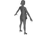 Girl Suits a Towel 3D Model