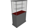 Glass Vitrine with Wooden Base 3D Model preview