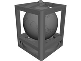 Globe in Cube Frame 3D Model preview