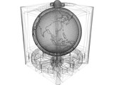 Globe in Cube Frame 3D Model