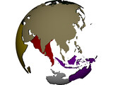 Globe Land Masses 3D Model preview