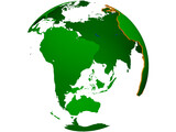 Globe Land Masses 3D Model