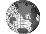 Globe Map Frame 3D Model preview