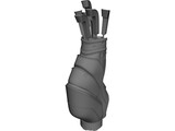 Golf Clubs Bag 3D Model preview