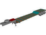 Goose Neck Lowboy Trailer 53 foot 3D Model preview