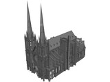 Gothic Clermont Cathedral 3D Model preview