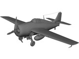 Grumman F4F-4 Wildcat 3D Model preview