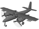 Grumman F7F Tigercat 3D Model preview
