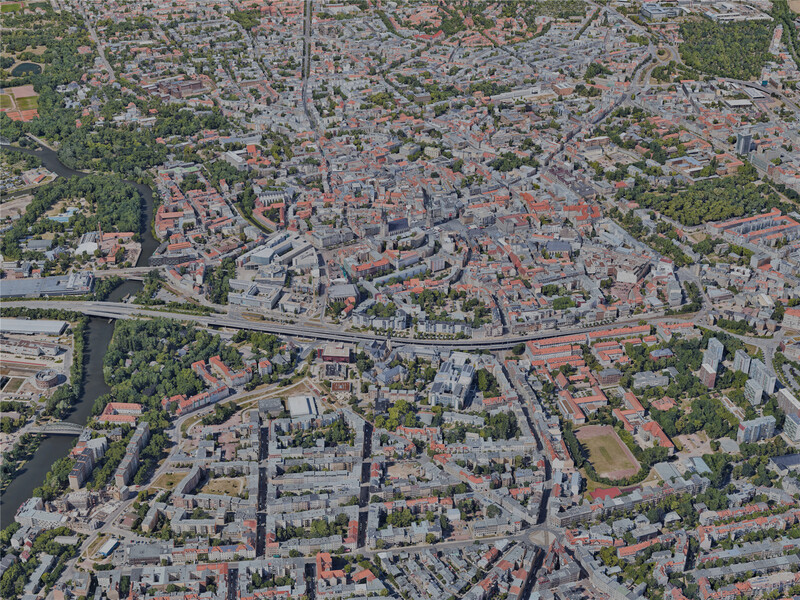 Halle (Saale) City, Germany (2022) 3D Model
