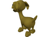 Happy Dog Cartoon 3D Model