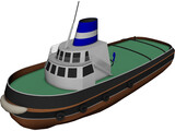 Harbour Tug 3D Model preview