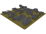 Hard Surface Kitbash Pack 1 Set 2 3D Model