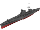 Heavy Cruiser Warship 3D Model preview