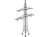 High Voltage Electric Power Transmission Pylon 3D Model