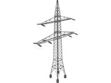 High Voltage Electric Power Transmission Pylon 3D Model