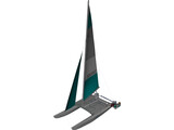 Hobie 16 Racing Catamaran with Male Sailor 3D Model preview