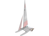 Hobie 16 Racing Catamaran with two Female Sailors 3D Model