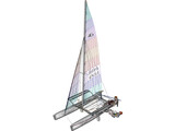 Hobie 18 Magnum Catamaran with Sailors 3D Model