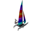 Hobie 18 Magnum Catamaran with Sailors 3D Model