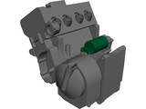 Honda CBR F2 600cc Motorcycle Engine 3D Model preview