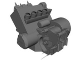Honda CBR600RR 2003 Engine 3D Model preview