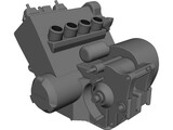 Honda CBR600RR Engine 3D Model preview