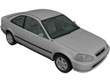 Honda Civic Coupe (1996) 3D Model preview