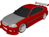 Honda Civic Coupe [Tuned] 3D Model preview