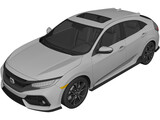 Honda Civic Hatchback (2017) 3D Model preview
