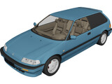 Honda Civic IV Hatchback (1987) 3D Model preview