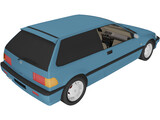 Honda Civic IV Hatchback (1987) 3D Model