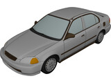 Honda Civic Sedan (1997) 3D Model preview
