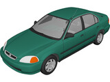 Honda Civic Sedan (1997) 3D Model preview