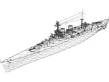 Hood Battlecruiser 3D Model