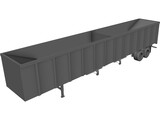 Hopper Bottom Trailer 3D Model preview
