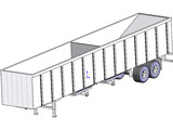 Hopper Bottom Trailer 3D Model